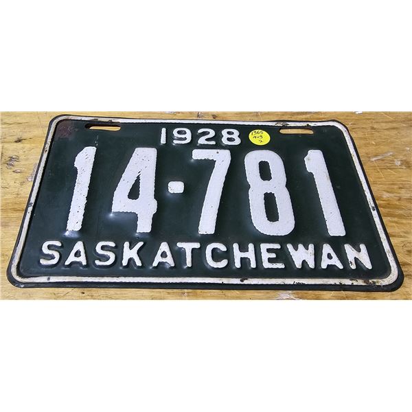 1928 Sask Plate 14-781