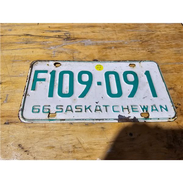 1966 Sask Plate F109-091