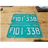 Image 1 : 1969 Sask Plate F101-338 (Pair)