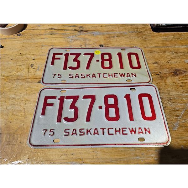 1975 Sask Plate F137-810 (Pair)