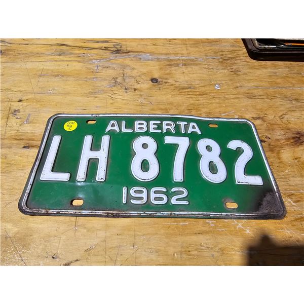 1962 Alberta Plate LH 8782