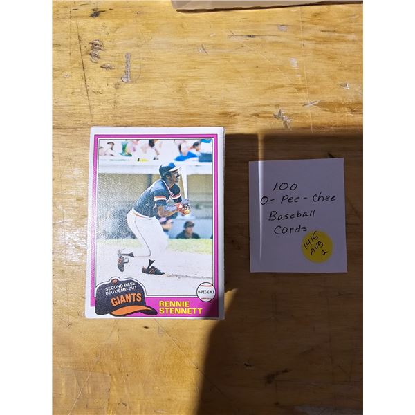 100 O-Pee-Chee Baseball Cards 1981
