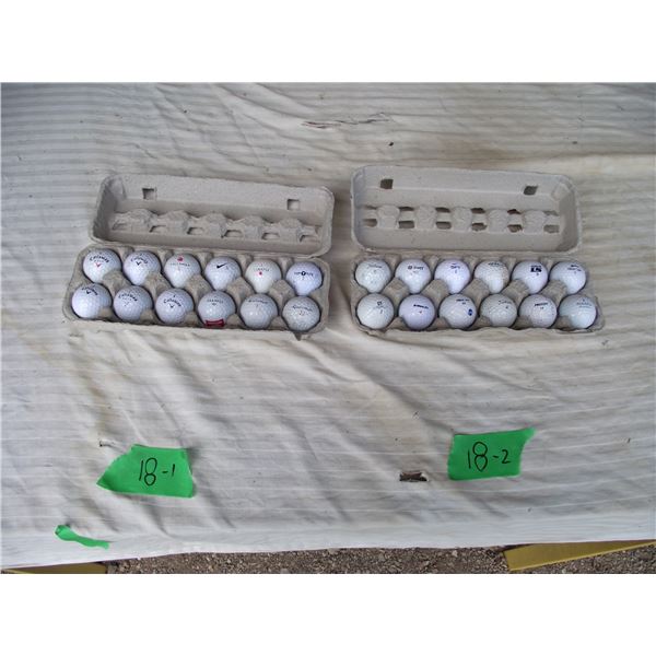 Two dozen golf balls.