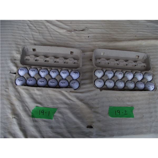 Two dozen golf balls.