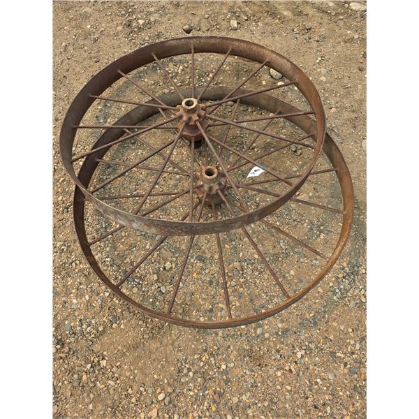 2- 45" drill steel wheels