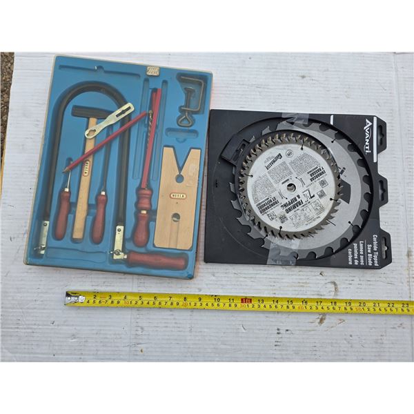 Coping saw kit and saw blades