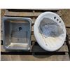 2 sinks- steel and ceramic
