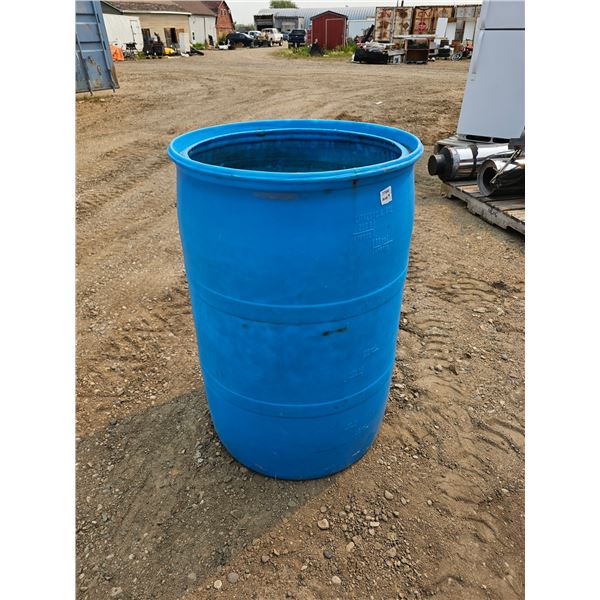 Blue Plastic Barrel