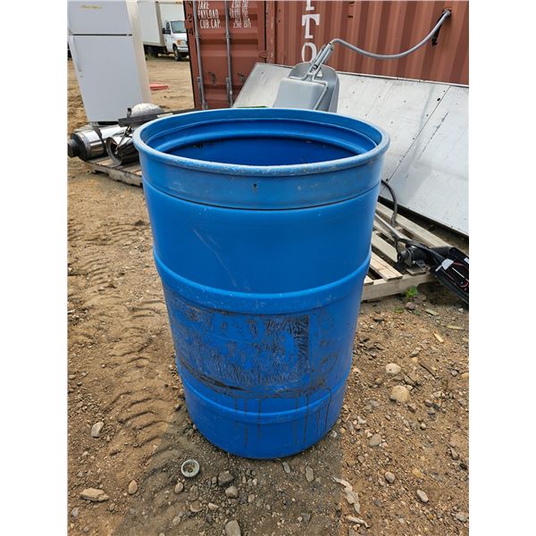 Blue Plastic Barrel