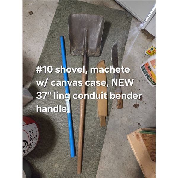 #10 Shovel-Machete w/ Cover- New 37" Conduit Bender Handle