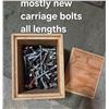 Image 1 : Wood Box w/ Assorted Carriage Bolts