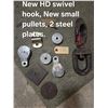 Image 1 : NEW- HD Swivel Hook/New Small Pulleys/Steel Plates