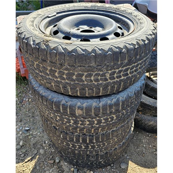Set of 4 16" Steel Rims w/ 215/55R16 Tires