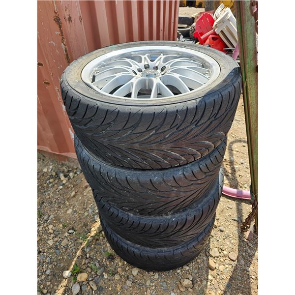 Set of 4 17" Core Racing Wheels w/ Tires - Multi fit 5 Bolt