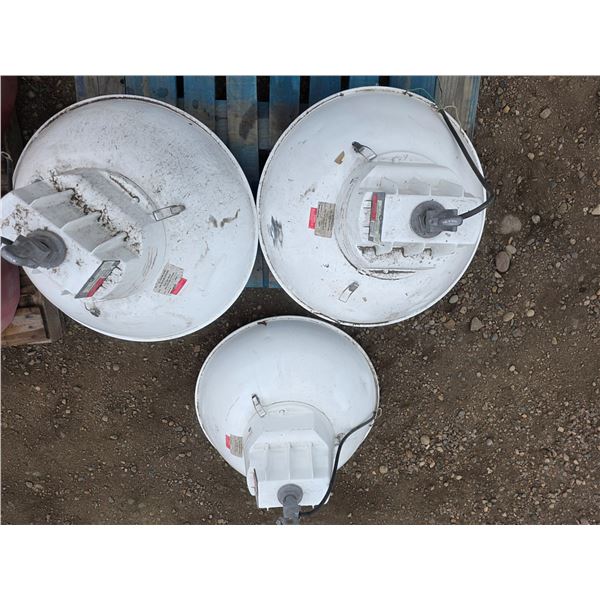 3 large industrial lights
