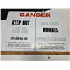 Image 1 : Danger keep out sign- bombs