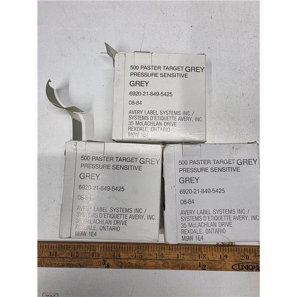 3 boxes of grey paster target paper-pressure sensitive