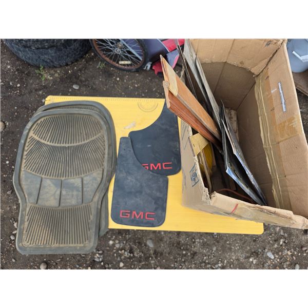 GMC mud flaps and floor mats, misc