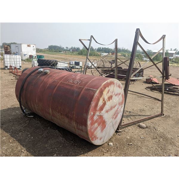 large split fuel tank - 1/3 gas, 2/3 diesel, recently emptied, approx. 500 gallon