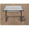 Image 1 : Glass Desk w/ Pull out Small desk 30.5"Hx35.5"Lx24"W (good Condition)