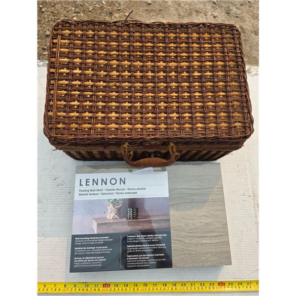 Floating shelf and weave storage box