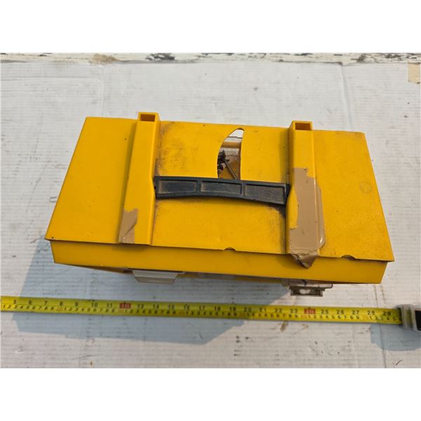 Small storage bin with parts