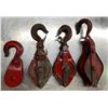 Image 1 : Four Small Snatch Blocks. 8”-13”