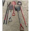Bundle of Shovels and Post Hole Auger