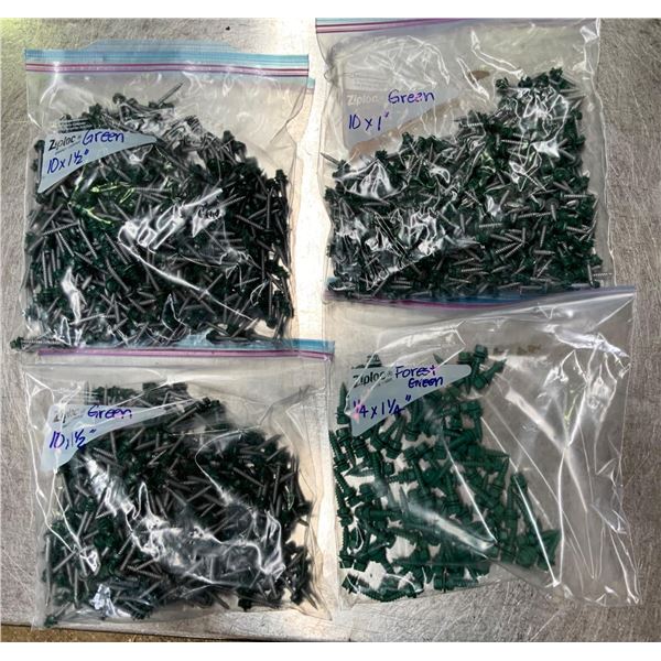Four Bags of Green Siding Screws