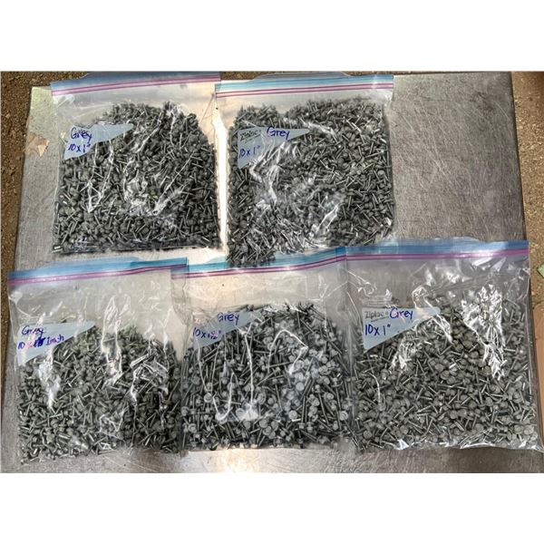 Six Bags of Grey Siding Screws