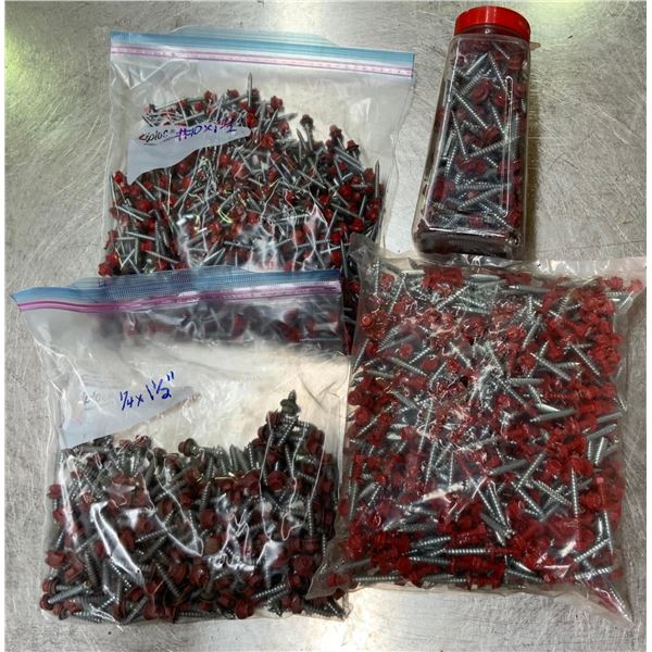 Three Bags of Red Metal Siding Screws