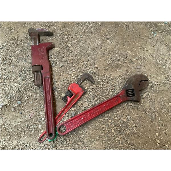 Large Pipe and Crescent Wrenches