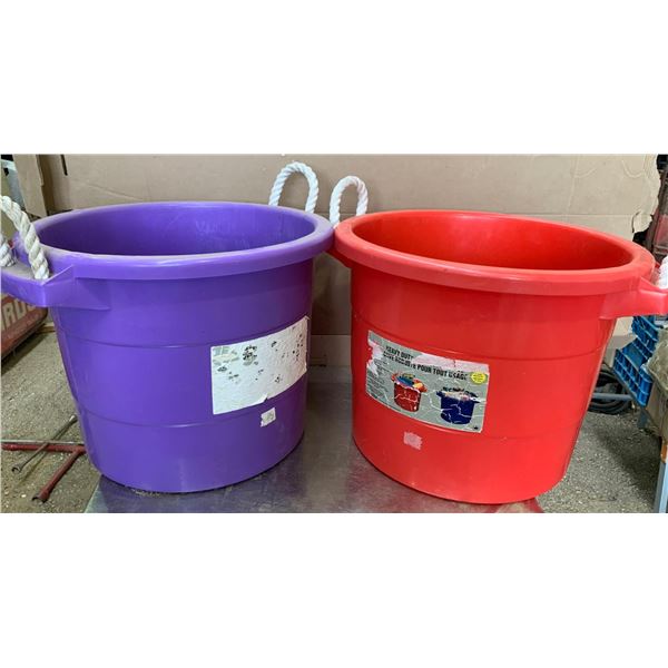 Two Laundry Totes/Feed Tubs