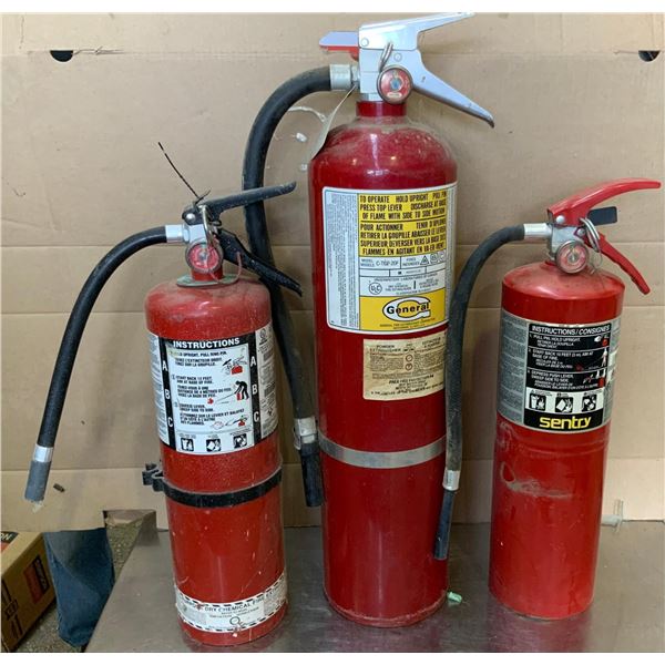 Three Charged Fire Extinguishers 10-20 lb