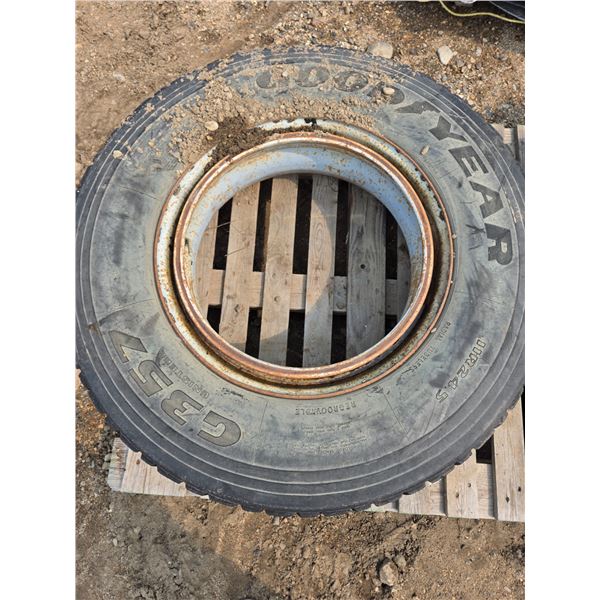 Goodyear tire and rim- size 11.25x24