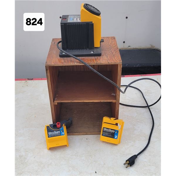 Combo sharpener for drill bits/chisels/knives