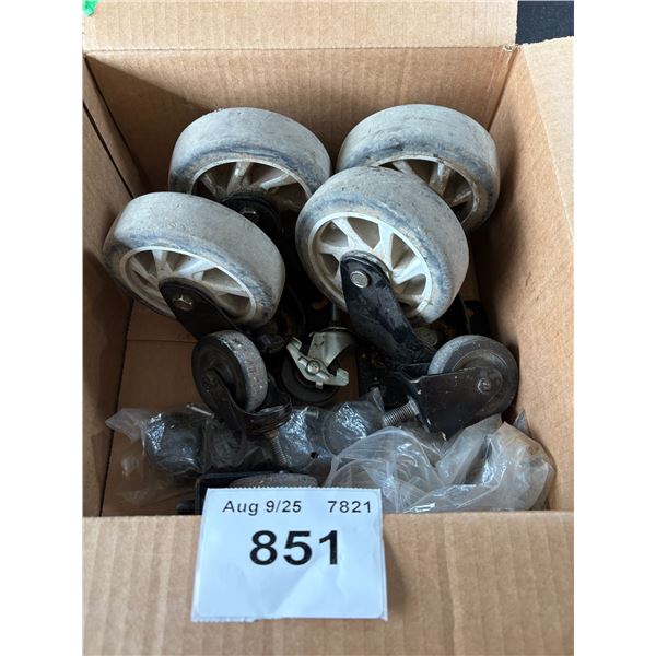 Box of casters. Big ones are 5”