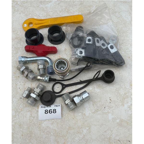 Box of assorted hydraulic fittings