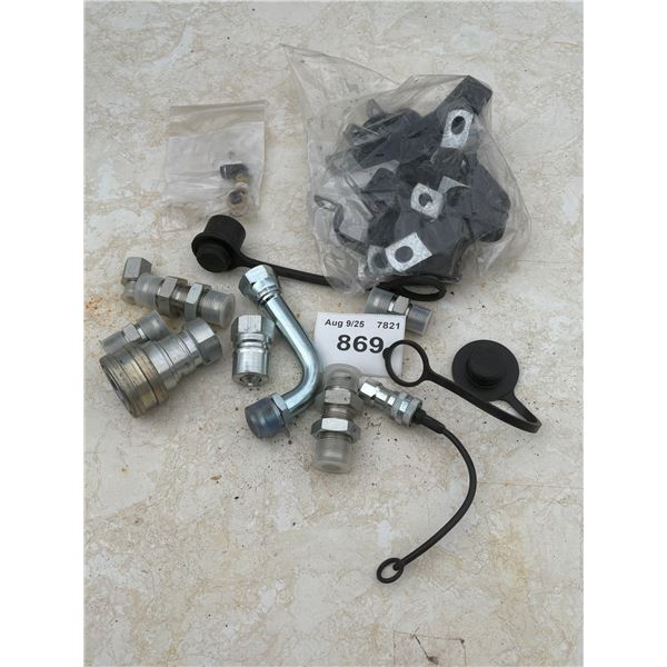 Box of assorted hydraulic fittings