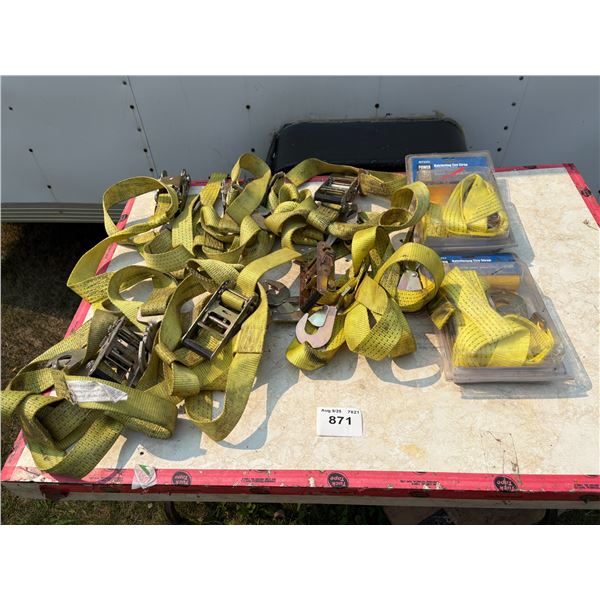 Lot of 7 tire tie down straps