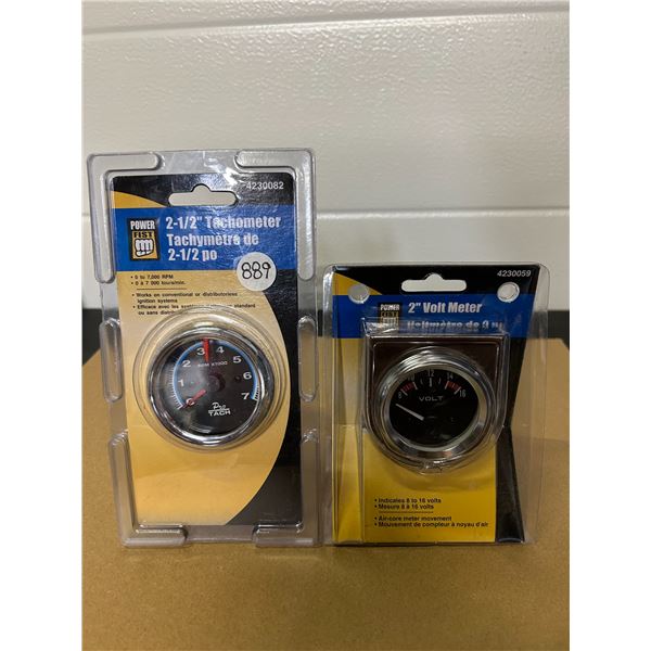 Tachometer - Volt Meter Combo - New