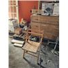 Wooden Folding Chair/Vintage Fishing Rod & Reel