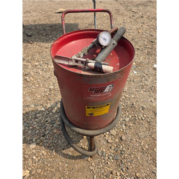 Sand blaster with hose and shroud