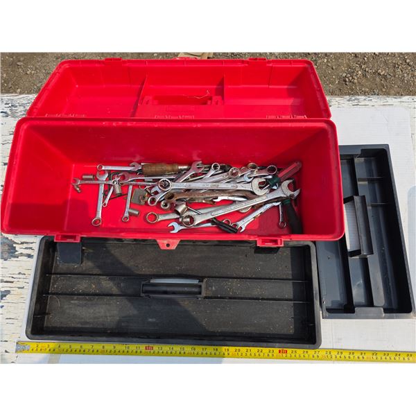 Red tool box with contents