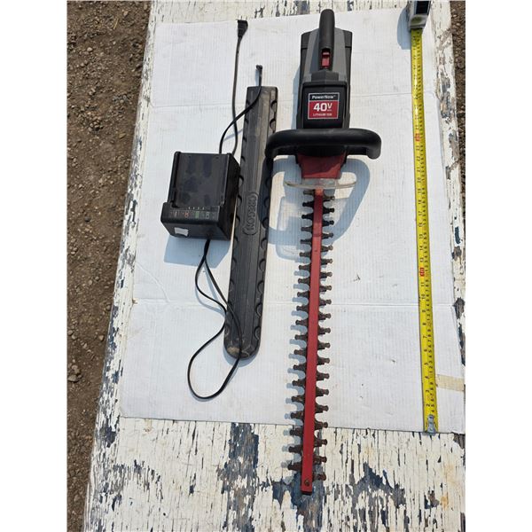 40V battery hedge trimmer with charger
