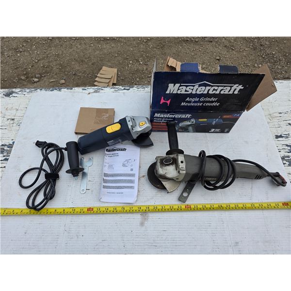 2 angle grinders 1 new mastercraft angle grinder