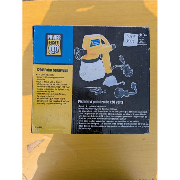 Power Fist 120 V Paint Spray Gun w/ Original Box
