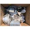 Image 4 : Box of Misc. Electronical items (Cords, Block, Light Switches, Bulbs, etc.)