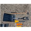 Image 3 : Lot of (2) Snow Shovels, Ice Scrapers, and Wooden Snow Brush