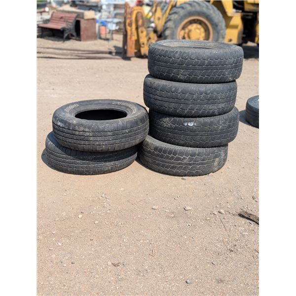 (4) Cooper 112/109R Load Range C LT265/70R17 Tires (Bald Spots on them) Plus (2) Aurora Tires